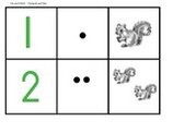 Squirrels Numbers Dots Sets matching cards, 1 to 12