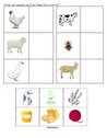 Preschool cut and paste - what do farm animals give us?