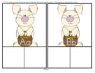 SPRING BUNNY Alphabet Sort - center to practice the recognition of upper and lower case letters,