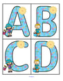 Summer large letters, upper case. Use to make matching and recognition games for preschool and pre-K children. Large enough for bulletin board and room décor.