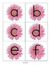 Flowers flashcards. Lower case letters full alphabet.