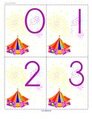 Circus theme numbers flashcards 0-20.