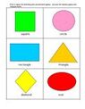 Set of 18 different shapes, in flashcard format
