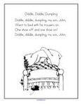 Diddle Diddle Dumpling nursery rhyme printable.
