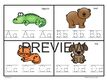 Animal alphabet writing cards A-Z. 4 to a page