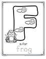 F is for frog alphabet color and trace printable