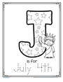 J is for July 4th alphabet trace and color printable