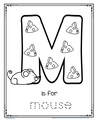 M is for mouse alphabet trace and color printable