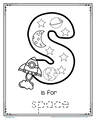 S is for space alphabet trace and color printable