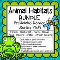 8 animal habitats predictable flip book packs bundle 