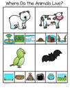 Animal habitat clip cards (12)