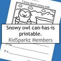 Snowy owls can - has - is printable. Teacher can write child's words. 