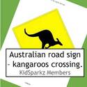 kangaroos crossing sign