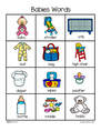 12 babies vocabulary words/pictures.