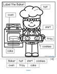 Label the baker cut and paste printables - 2 levels. 