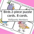 Bird patterns 2 piece puzzle cards.