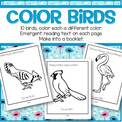 10 birds coloring packet.