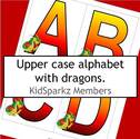 Full alphabet flashcards with Chinese dragon. 