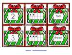 Christmas presents number cards 0-10, 3 cards per number for sequencing, recognition, matching etc Free