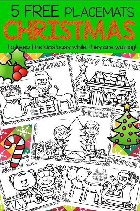 free Christmas placemats at KidSparkz.com