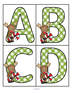 Christmas reindeer theme large alphabet letters flashcards