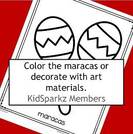Maracas printable - color and decorate.