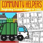Community helpers beginning sounds stamp or color
