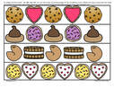 12 cookies pattern strips plus cards to copy or continue the patterns.