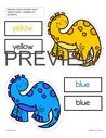Dinosaurs colors and color words activity. 11 colors, 2 spellings for grey/gray.
