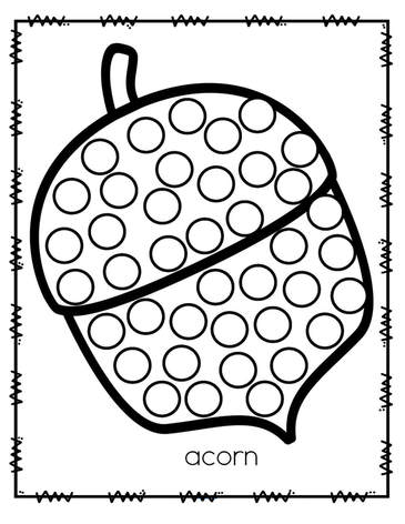 Fall acorn dot marker activity