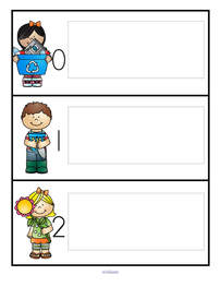 Earth Day 10-frames number matching center for preschool and pre-K