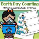 Make an Earth Day counting and matching center using 10-frames