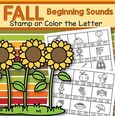 Stamp or color the beginning sound of 18 fall words. 2 pages.