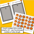 Count the Fall cookies onto the cookie sheets 1-10 - use play dough or the included cookies. MEMBERS