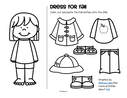 Dress the boy and girl for Fall weather - color cut and paste fine motor activity.