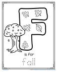 F is for fall - trace and color printable