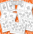 Fall leaves emergent reader, 2 versions. Count groups of leaves to 6, 5 color names plus 