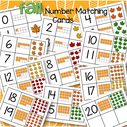 Fall leaves centers - cut out the cards - match numerals, 10-frames and groups of leaves to 20