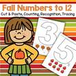 Cut, count and paste fall pictures onto large numbers to 12.