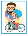 Family 6-piece puzzle - learning to ride a bike.