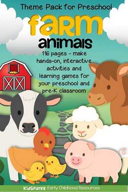 Farm animals math and literacy activities for preschool