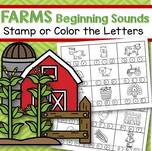 Farm Beginning Sounds -stamp or color the correct beginning or initial sound