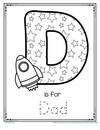 D is for Dad trace and color printable
