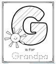 G is for Grandpa trace and color printable