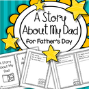 Father's Day theme story booklet.  10 pages in b/w. Plus same booklet with name 