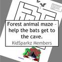 Forest animals maze printable
