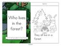 A Lift-the Flap forest animals  emergent reader, plus puppets and vocabulary.