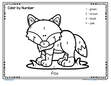 Fox color by number printable