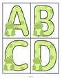 Frog theme large letters - full alphabet flashcards.