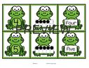 Frogs number cards 0-20. Match numeral, 10-frame and number word.
